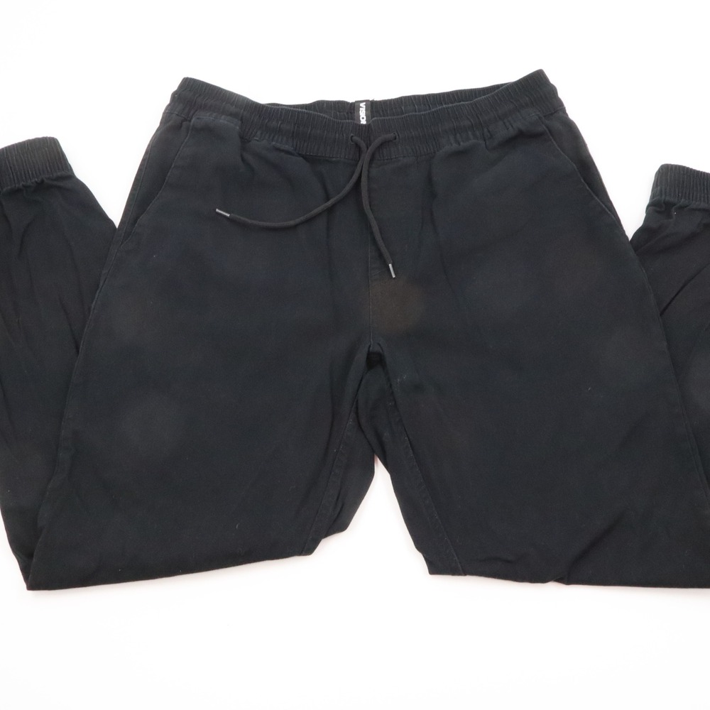 Vision Streetwear Jogger Pants Mens Medium Black Drawstring Elastic Waist